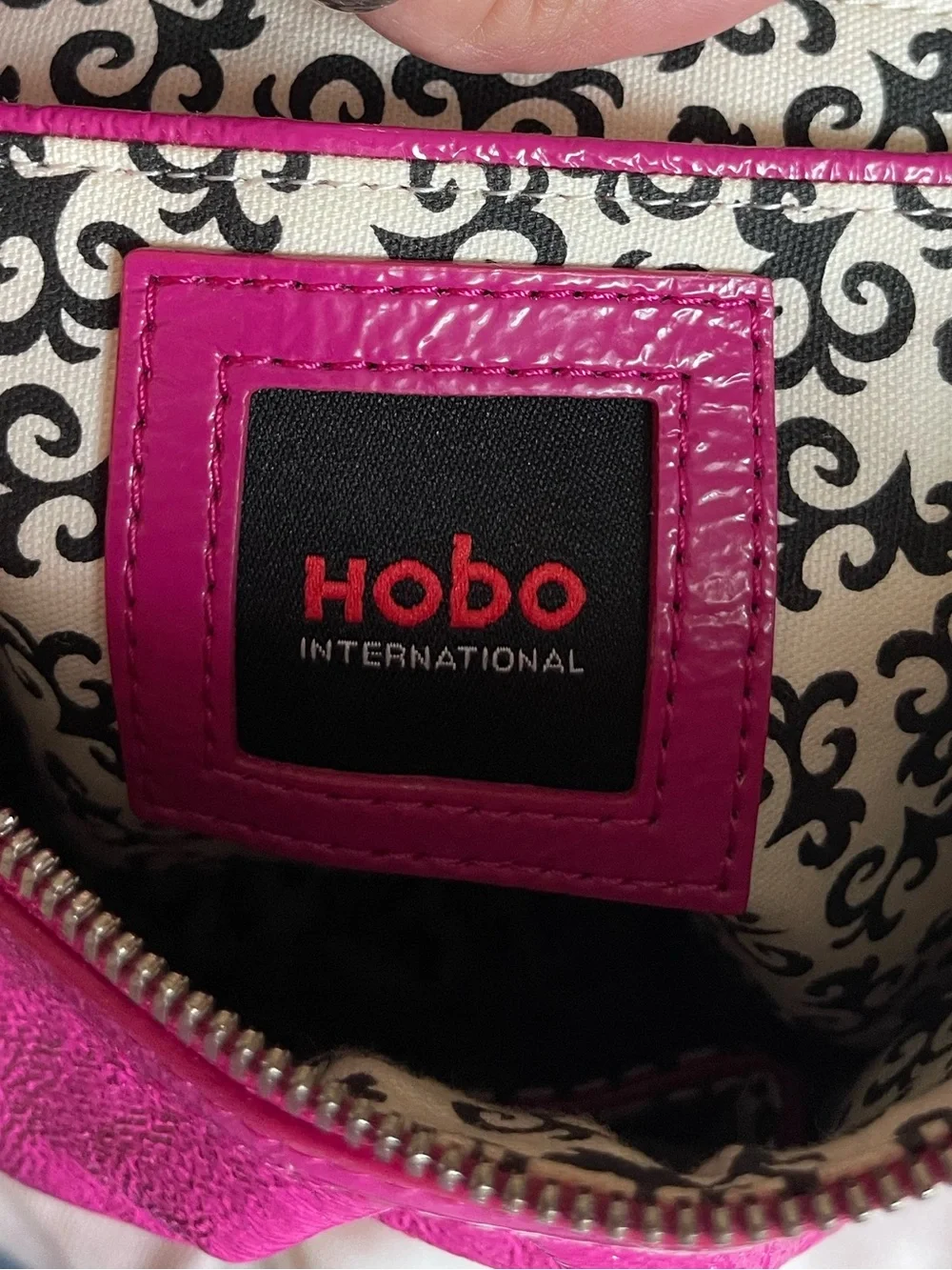 Hobo International Hot Pink Patent Leather Hobo Shoulder Bag